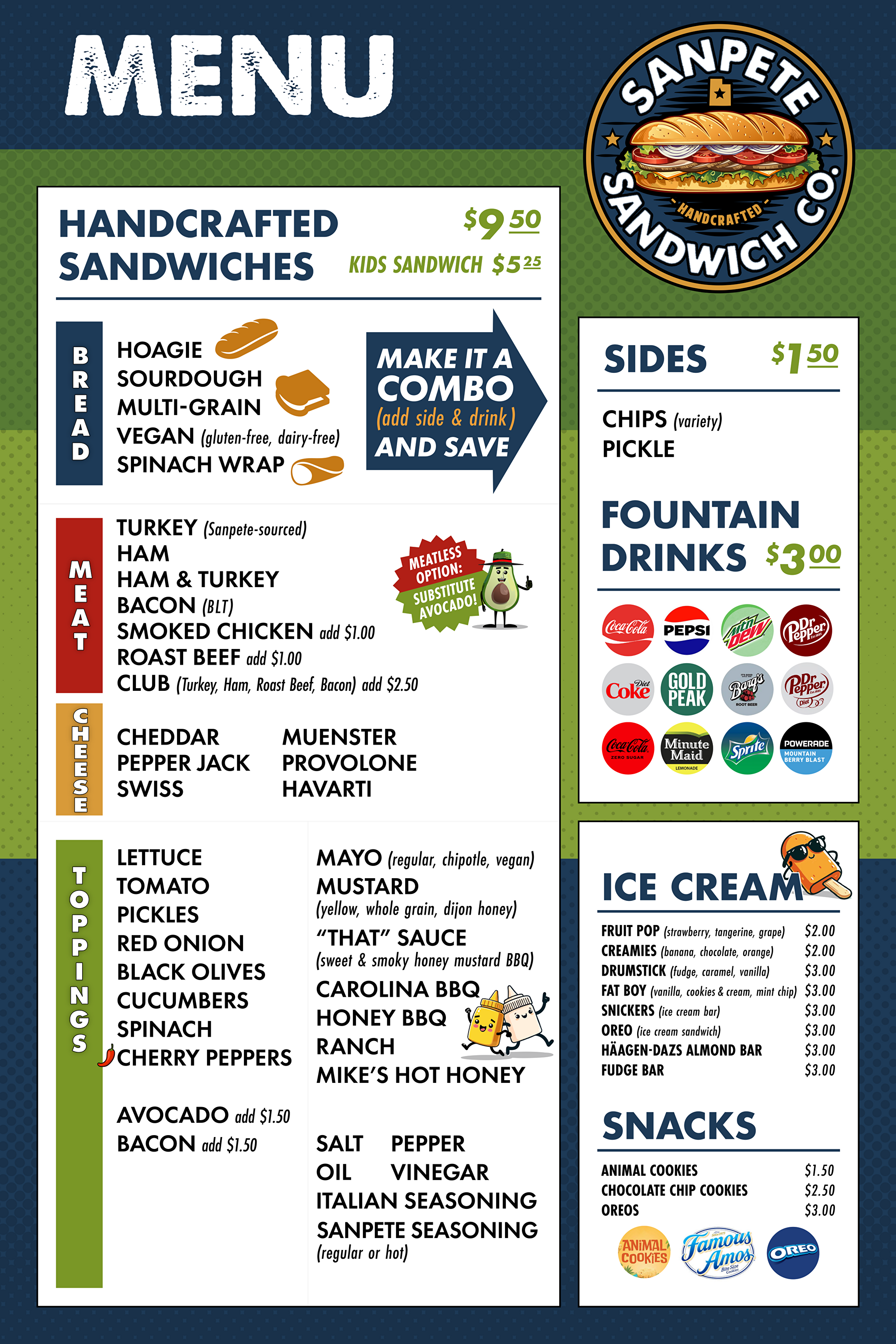 Menu | Sanpete Sandwich Company